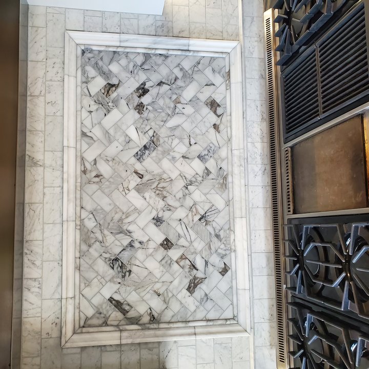 Marble Herringbone Inset
