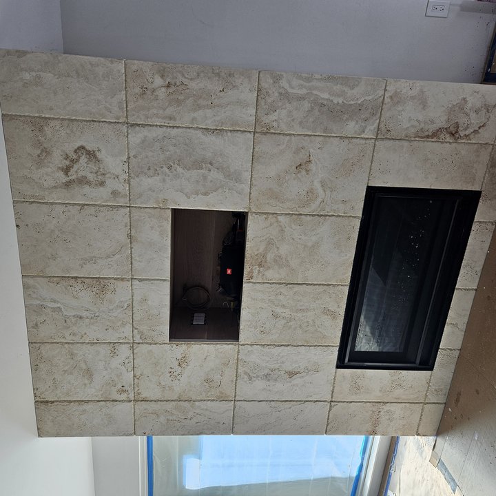 Stone Tile Fireplace